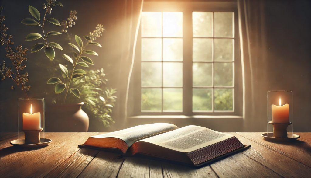 Jeremias 29:11 - A cena transmite serenidade, esperança e reflexão espiritual.