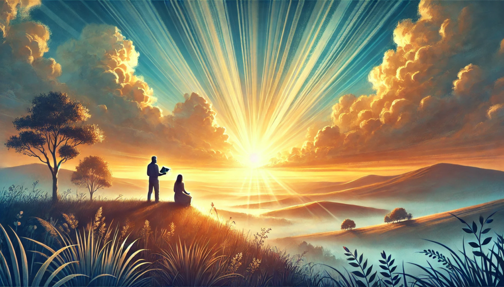 Mateus 6:33 - Um cenário de serenidade e conexão espiritual.