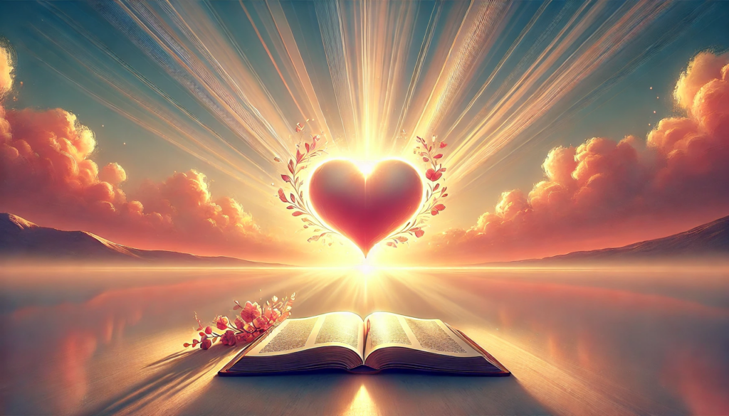 1 Coríntios 13:4 - Reflete os temas de amor, paciência e bondade com uma composição serena e inspiradora